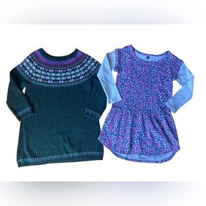 TEA Girls Long Sleeve Fall Winter Bundle Size 5 Floral Knit & Sweater Dress